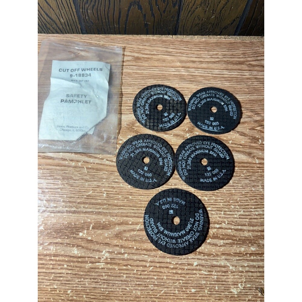 Cut Off Wheels 9-18834 Safety Pamphlet 122 060 Made In Usa Lot Of 5